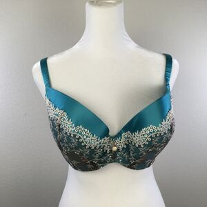 HARLEQUIN Lingerie Turquoise LULA MAE Plunge Underwire Bra 6166 Size 34F
